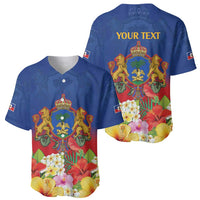 Second Empire of Haiti 1849-1859 Personalized Baseball Jersey Tropical Hibiscus Flowers
