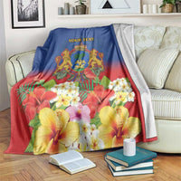 Second Empire of Haiti 1849-1859 Personalized Blanket Tropical Hibiscus Flowers