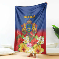 Second Empire of Haiti 1849-1859 Personalized Blanket Tropical Hibiscus Flowers