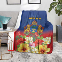 Second Empire of Haiti 1849-1859 Personalized Blanket Tropical Hibiscus Flowers