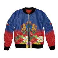 Second Empire of Haiti 1849-1859 Personalized Bomber Jacket Tropical Hibiscus Flowers