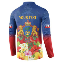 Second Empire of Haiti 1849-1859 Personalized Button Sweatshirt Tropical Hibiscus Flowers