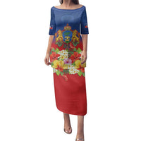 Second Empire of Haiti 1849-1859 Personalized Family Matching Puletasi and Hawaiian Shirt Tropical Hibiscus Flowers