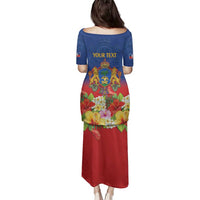 Second Empire of Haiti 1849-1859 Personalized Family Matching Puletasi and Hawaiian Shirt Tropical Hibiscus Flowers