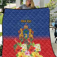 Second Empire of Haiti 1849-1859 Personalized Quilt Tropical Hibiscus Flowers