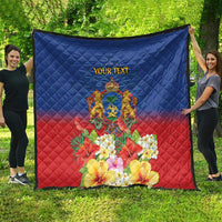 Second Empire of Haiti 1849-1859 Personalized Quilt Tropical Hibiscus Flowers
