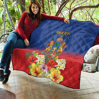 Second Empire of Haiti 1849-1859 Personalized Quilt Tropical Hibiscus Flowers