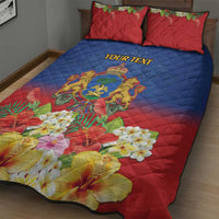 Second Empire of Haiti 1849-1859 Personalized Quilt Bed Set Tropical Hibiscus Flowers