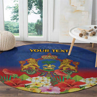 Second Empire of Haiti 1849-1859 Personalized Round Carpet Tropical Hibiscus Flowers