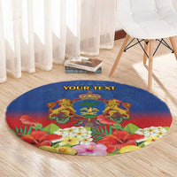 Second Empire of Haiti 1849-1859 Personalized Round Carpet Tropical Hibiscus Flowers