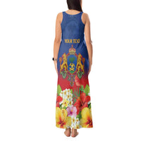 Second Empire of Haiti 1849-1859 Personalized Tank Maxi Dress Tropical Hibiscus Flowers