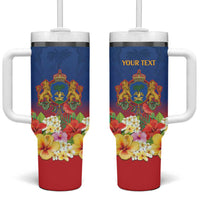 Second Empire of Haiti 1849-1859 Personalized Tumbler With Handle Tropical Hibiscus Flowers