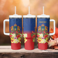 Second Empire of Haiti 1849-1859 Personalized Tumbler With Handle Tropical Hibiscus Flowers