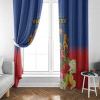 Second Empire of Haiti 1849-1859 Personalized Window Curtain Tropical Hibiscus Flowers