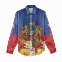 Second Empire of Haiti 1849-1859 Personalized Women Casual Shirt Tropical Hibiscus Flowers