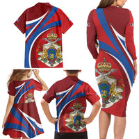 Second Empire of Haiti Personalized Family Matching Long Sleeve Bodycon Dress and Hawaiian Shirt Imperial Flag of Haiti 1849-1859