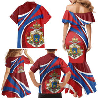 Second Empire of Haiti Personalized Family Matching Mermaid Dress and Hawaiian Shirt Imperial Flag of Haiti 1849-1859