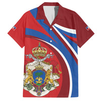 Second Empire of Haiti Personalized Family Matching Off The Shoulder Long Sleeve Dress and Hawaiian Shirt Imperial Flag of Haiti 1849-1859