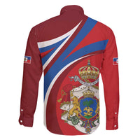 Second Empire of Haiti Personalized Family Matching Off The Shoulder Long Sleeve Dress and Hawaiian Shirt Imperial Flag of Haiti 1849-1859