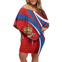 Second Empire of Haiti Personalized Family Matching Off Shoulder Short Dress and Hawaiian Shirt Imperial Flag of Haiti 1849-1859