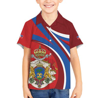 Second Empire of Haiti Personalized Family Matching Off Shoulder Short Dress and Hawaiian Shirt Imperial Flag of Haiti 1849-1859