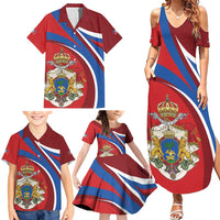 Second Empire of Haiti Personalized Family Matching Summer Maxi Dress and Hawaiian Shirt Imperial Flag of Haiti 1849-1859