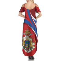 Second Empire of Haiti Personalized Family Matching Summer Maxi Dress and Hawaiian Shirt Imperial Flag of Haiti 1849-1859
