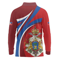 Second Empire of Haiti Personalized Long Sleeve Polo Shirt Imperial Flag of Haiti 1849-1859