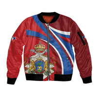 Second Empire of Haiti Personalized Sleeve Zip Bomber Jacket Imperial Flag of Haiti 1849-1859