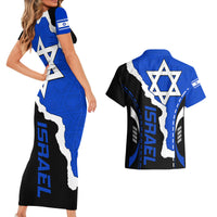 Israel Couples Matching Short Sleeve Bodycon Dress and Hawaiian Shirt Stars of David Sporty Style LT9 - Wonder Print Shop