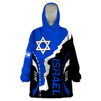 Israel Wearable Blanket Hoodie Stars of David Sporty Style - Wonder Print Shop
