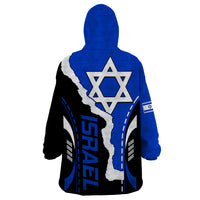 Israel Wearable Blanket Hoodie Stars of David Sporty Style - Wonder Print Shop