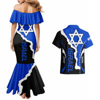 Custom Israel Couples Matching Mermaid Dress And Hawaiian Shirt Stars of David Sporty Style LT9 - Wonder Print Shop