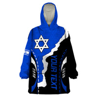 Custom Israel Wearable Blanket Hoodie Stars of David Sporty Style - Wonder Print Shop