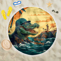 Everglades Alligator Alcatraz Vintage Beach Blanket - Wonder Print Shop