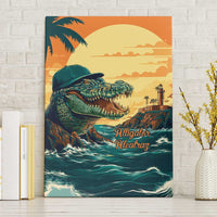 Everglades Alligator Alcatraz Vintage Canvas Wall Art - Wonder Print Shop