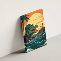 Everglades Alligator Alcatraz Vintage Canvas Wall Art - Wonder Print Shop