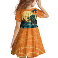Everglades Alligator Alcatraz Vintage Family Matching Long Sleeve Bodycon Dress and Hawaiian Shirt - Wonder Print Shop