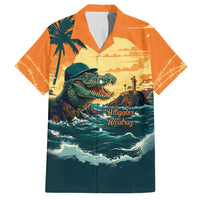 Everglades Alligator Alcatraz Vintage Family Matching Long Sleeve Bodycon Dress and Hawaiian Shirt - Wonder Print Shop