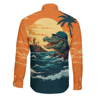 Everglades Alligator Alcatraz Vintage Family Matching Long Sleeve Bodycon Dress and Hawaiian Shirt - Wonder Print Shop
