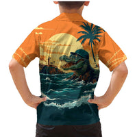 Everglades Alligator Alcatraz Vintage Family Matching Mermaid Dress and Hawaiian Shirt - Wonder Print Shop