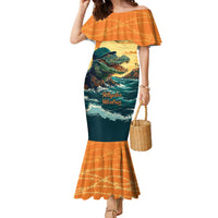 Everglades Alligator Alcatraz Vintage Family Matching Mermaid Dress and Hawaiian Shirt - Wonder Print Shop