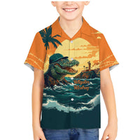 Everglades Alligator Alcatraz Vintage Family Matching Mermaid Dress and Hawaiian Shirt - Wonder Print Shop