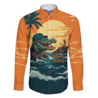 Everglades Alligator Alcatraz Vintage Family Matching Off The Shoulder Long Sleeve Dress and Hawaiian Shirt - Wonder Print Shop