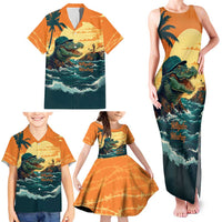 Everglades Alligator Alcatraz Vintage Family Matching Tank Maxi Dress and Hawaiian Shirt - Wonder Print Shop