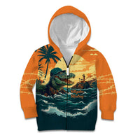 Everglades Alligator Alcatraz Vintage Kid Hoodie - Wonder Print Shop