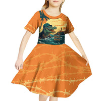 Everglades Alligator Alcatraz Vintage Kid Short Sleeve Dress - Wonder Print Shop