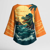 Everglades Alligator Alcatraz Vintage Kimono Sleeve Blouse - Wonder Print Shop