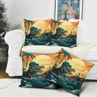Everglades Alligator Alcatraz Vintage Pillow Cover - Wonder Print Shop