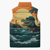 Everglades Alligator Alcatraz Vintage Sleeveless Puffer Jacket - Wonder Print Shop